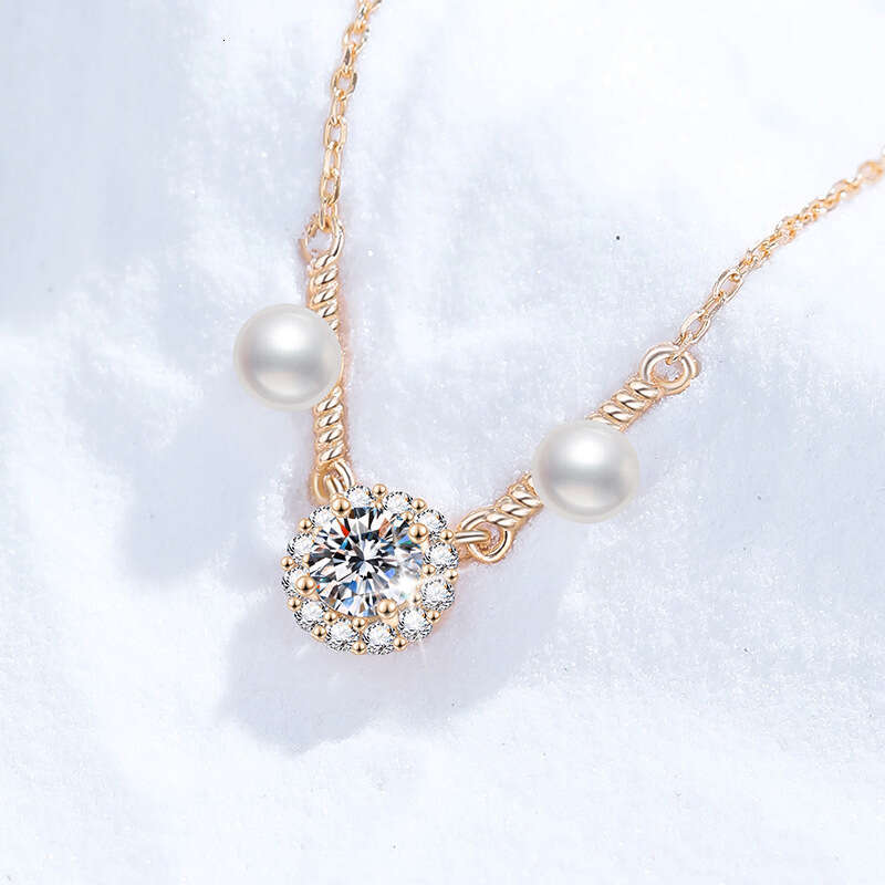 S925 Pure S925ier MoiS925S925anite Natural FreS925hwater Pearl Pendant Niche DeS925ign High-end Necklace 8fa
