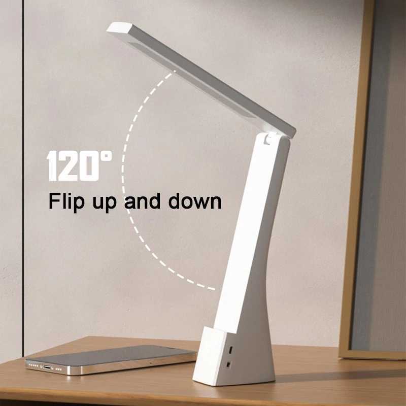 Led Desk Lamp Charging And Plugging Foldable Table Lights Eye Protection Study Desk Lamp Bedroom Bedside Desk Lighting Fixture XJ250703