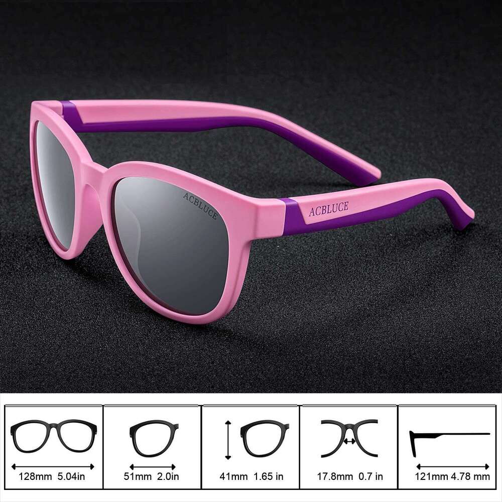 Polarized Sports Kids 3 Sunglasses TPEE Frame with Adjustable Strap for Boys Girls Age 6-12