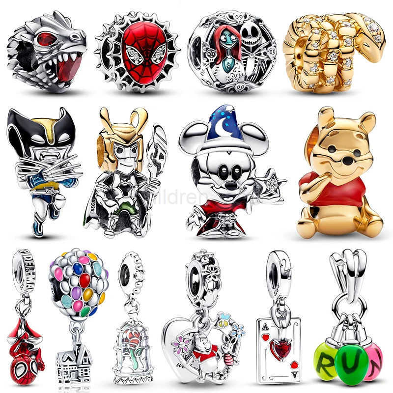 Disney Winnie the Pooh Wolverine Pendant Charm Bead Fits Bracelet Bangle Necklace Women Luxury DIY Jewelry Party Festival Gifts W20250704