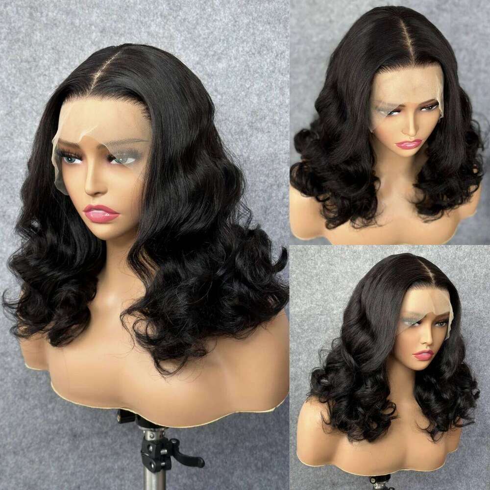 200% Density Body Wave Bob 4x4 13x4 HD Transparent Front Wig Human Hair Pre Plucked Lace Closure Wigs For Black Women
