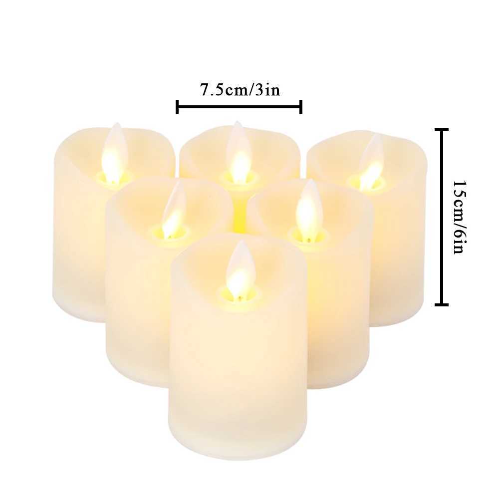 6Pcs Flickering Battery Candles Plastic Flameless Candles LED Electric Candles Fake Candle for Lantern Weddings Home Decor W250704