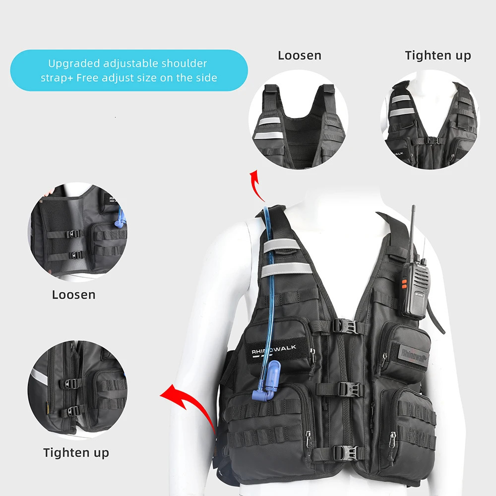 Rhinowalk Motorcycle Vest Adjustable Size Motor Breathable Motocross Motorbike Jacket Backpack Supports Water Bag And Helmet 250704