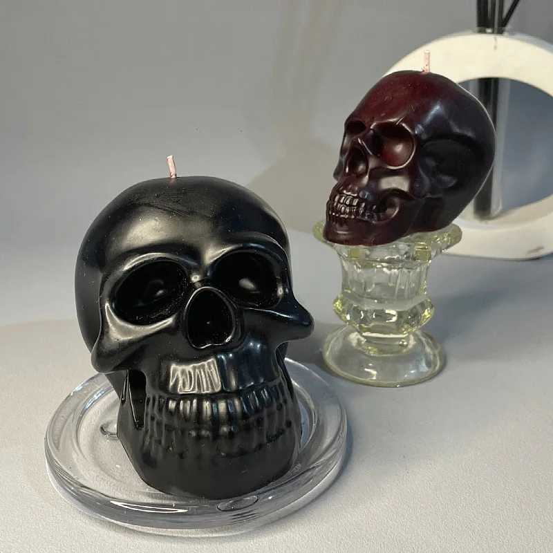 Black Skull Scented Candle 48 low temperature fun candle handmade smokeless soybean wax home fragrance decoration W250704
