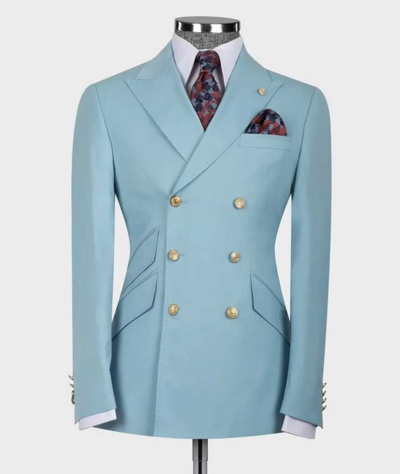 New Mens Suit Classic Slim Fit 2 Piece Wedding Groom Jacket/Double Breasted Best Man Tailor Suit (Jacket+Pants) X250704