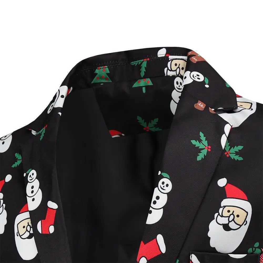 Christmas Mens Suit Two Piece Green and Red Printed Jacket with Trousers Fashion Casual Mens Sets X250704