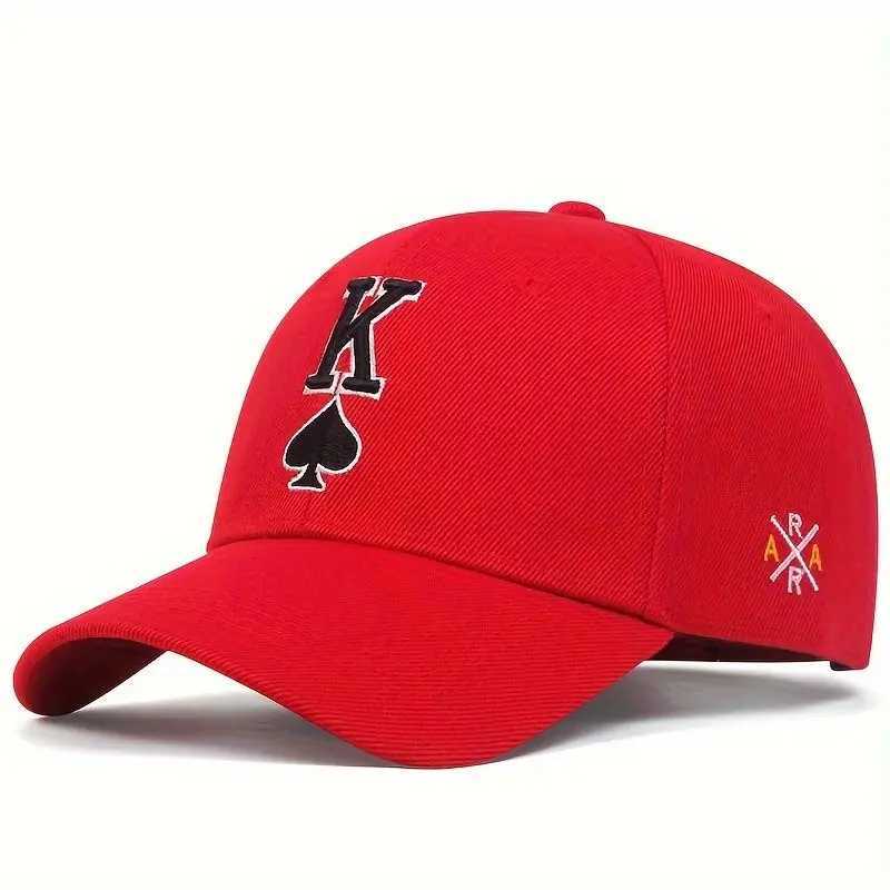 Spades K Letter Cap Fashion Embroidered Baseball Cap Outdoor Shade Hat Men and Wen All Match Personality Hat X250704