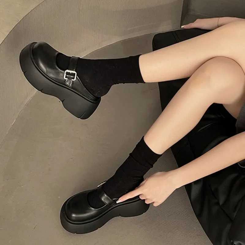 Platform Mules Shoes Women Slingback Slippers Shoe Spring Autumn New Casual Walking Chunky High Heels Buckle Ladies Half Slipper W250704