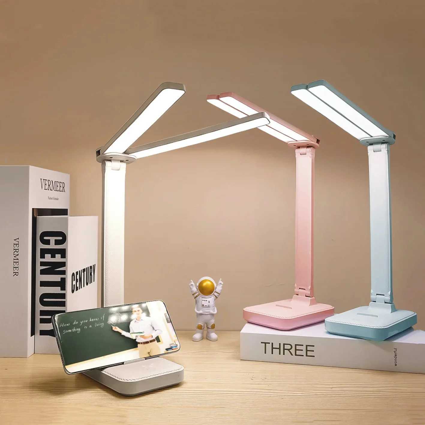 Double-headed Desk Lamp LED Eye Protection Warm Light Reading Lamp Learning With Charging And Plug-in Dual-purpose Small LampXJ250703