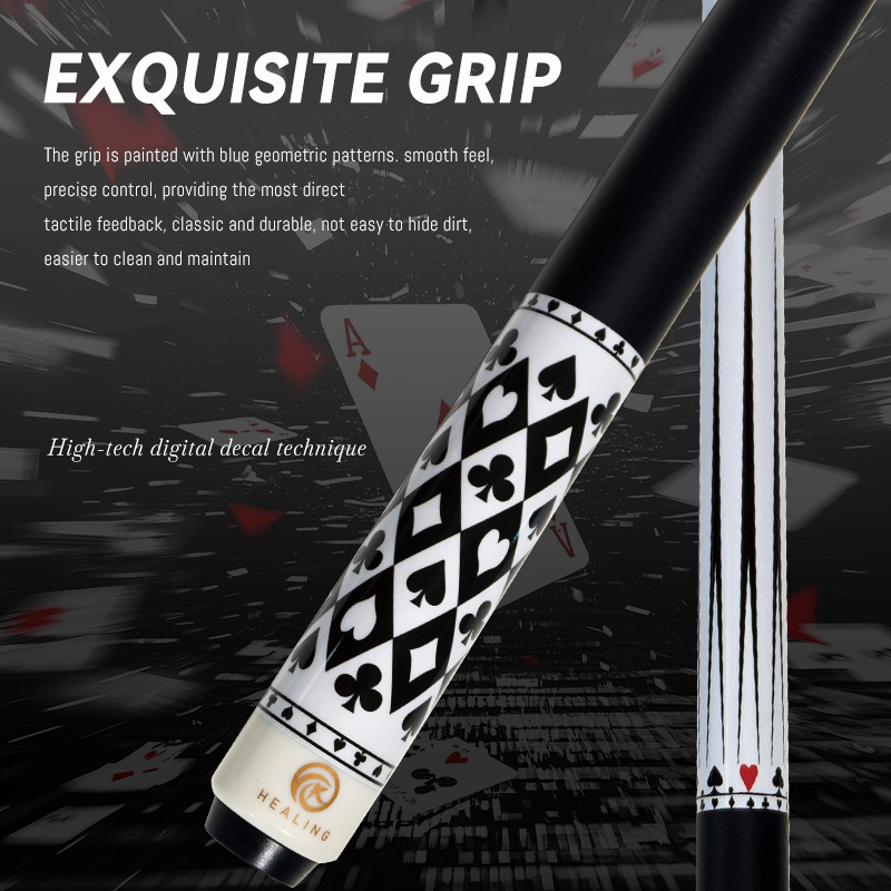OKHEALING 1/2 Split Pool Cue Poker Billiard Stick Carbon Fiber Billiard Cue 11.8mm Black Bakelite Tip Radial Pin / 8 Teeth Joint 1474mm/58inch Weight 