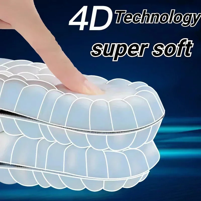 4D Latex Sport Insoles Soft High Elasticity Shoe Pads Breathable Running Basket Shoe Sole Arch Support Orthopedic Inserts Unisex 250704