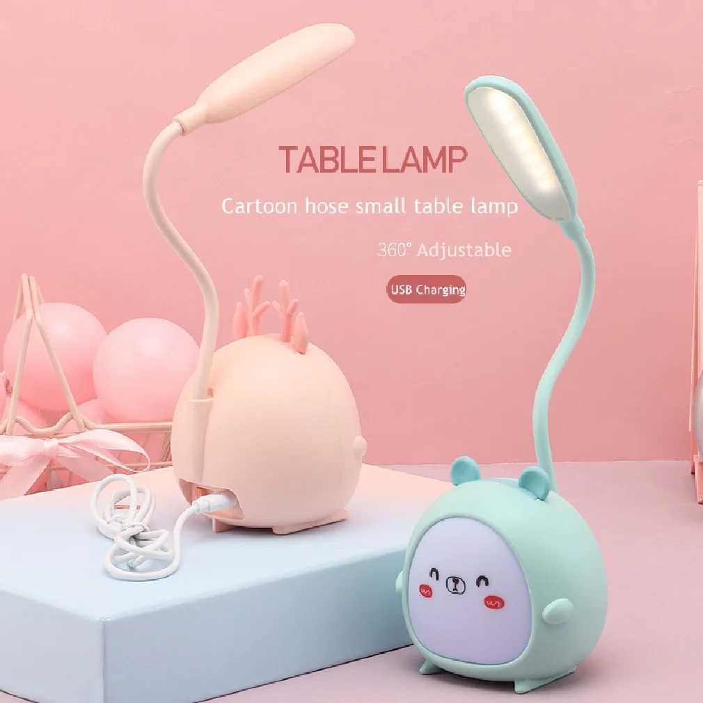 USB LED Desk Lamp Rabbit Light Cute Cartoon Lamp USB Rechargeable LED Reading Light Eye Protection Colorful Night Light New XJ250703