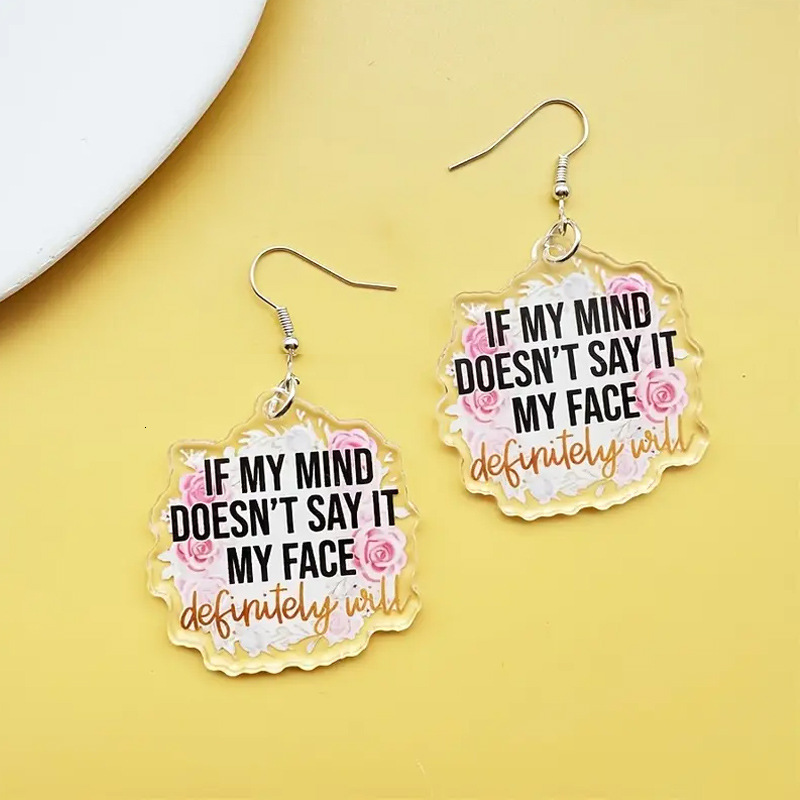 Cute Book Funny English Sign Earrings Graffiti Stickers TEMU Xiyin