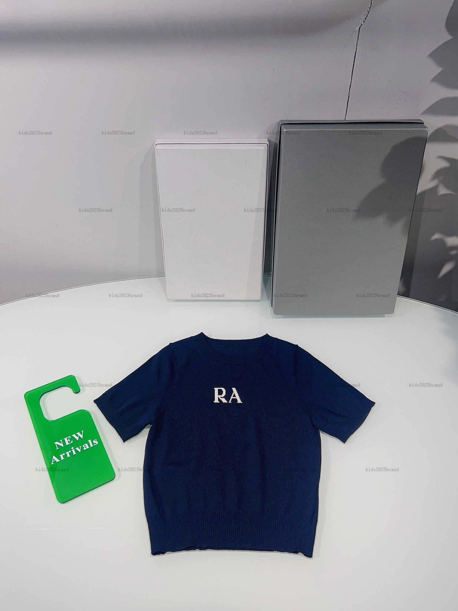 New baby T-shirt Letter jacquard design child tshirt kids designer clothes Knitted material girls Short Sleeve tees A000X07N144