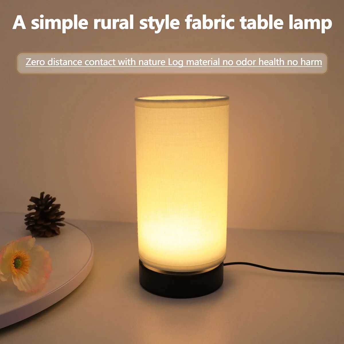 Modern Minimalist Fabric Warm Light Desk Lamp USB Switch Bedroom Bedside Ambient Light Living Room and Study Decoration XJ250703
