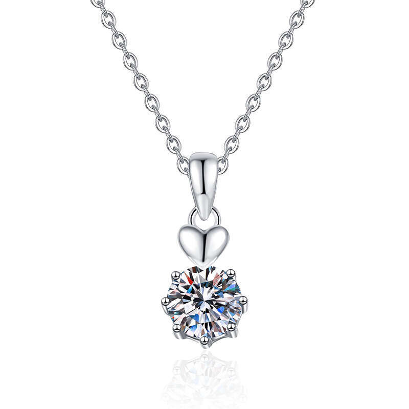 S925 Pure S925ier for Women Pendant Light Korean S925tyle Heart BelongS925 1 caratS925 MoiS925S925anite Necklace ad9