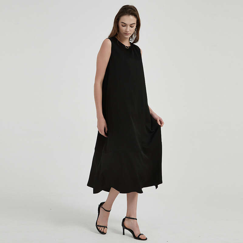 White Skirt Maxi Skirt ACC CRY M White Triacetate Matte Textured Sleeveless Round Neck Long Mermaid Loose Dress Long Skirt