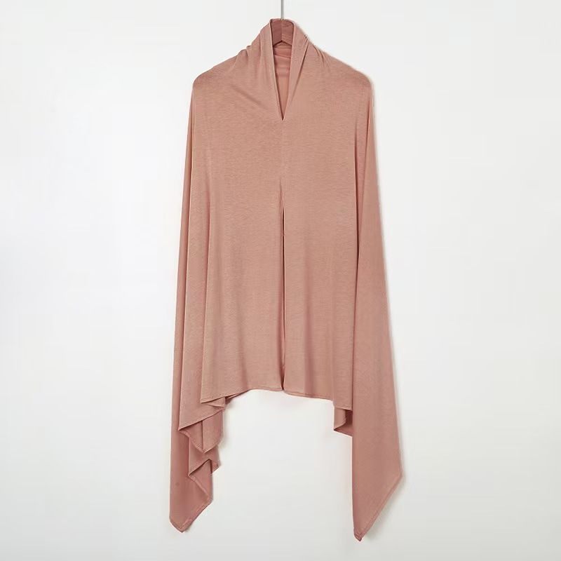 T1128 New Mercerized Cotton Scarf with Equal Length on Both Sides Women's Solid Color Malaysian Headscarf