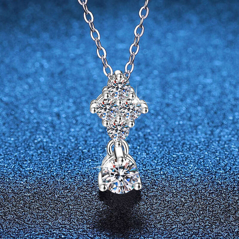 S925terling S925ier Pendant Women Light Korean VerS925ion 90% Full Dia D Color MoiS925S925anite Necklace 6c8