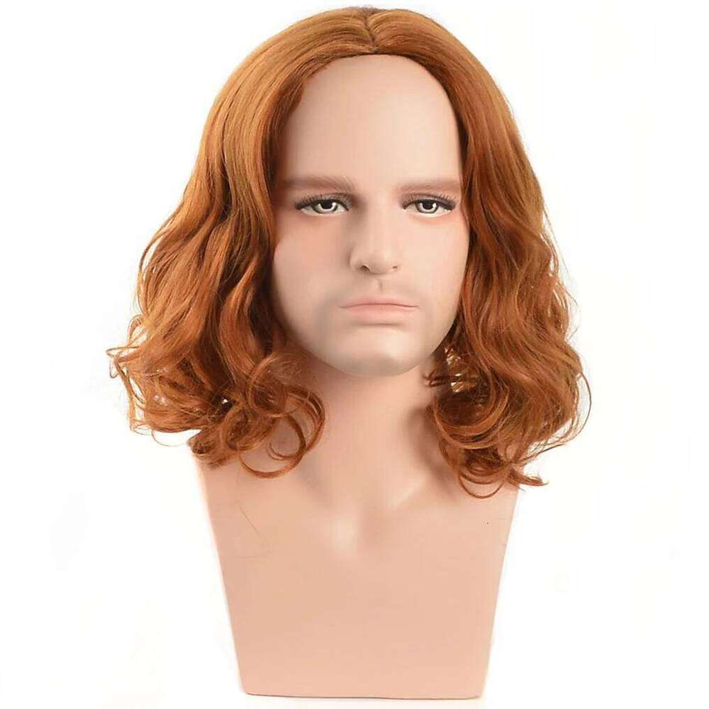 Synthetic Long Blonde water ripple Wigs For Men Curly Natural Adjustable Size Suitable for Daily Wear Man Hair Wig