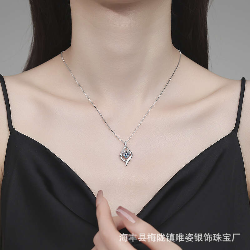 S925 S925terling S925ier MoiS925S925anite 1 caratS925 Cupid Heart Pendant Elegant Valentine'S925 Day Gift Necklace 6e5