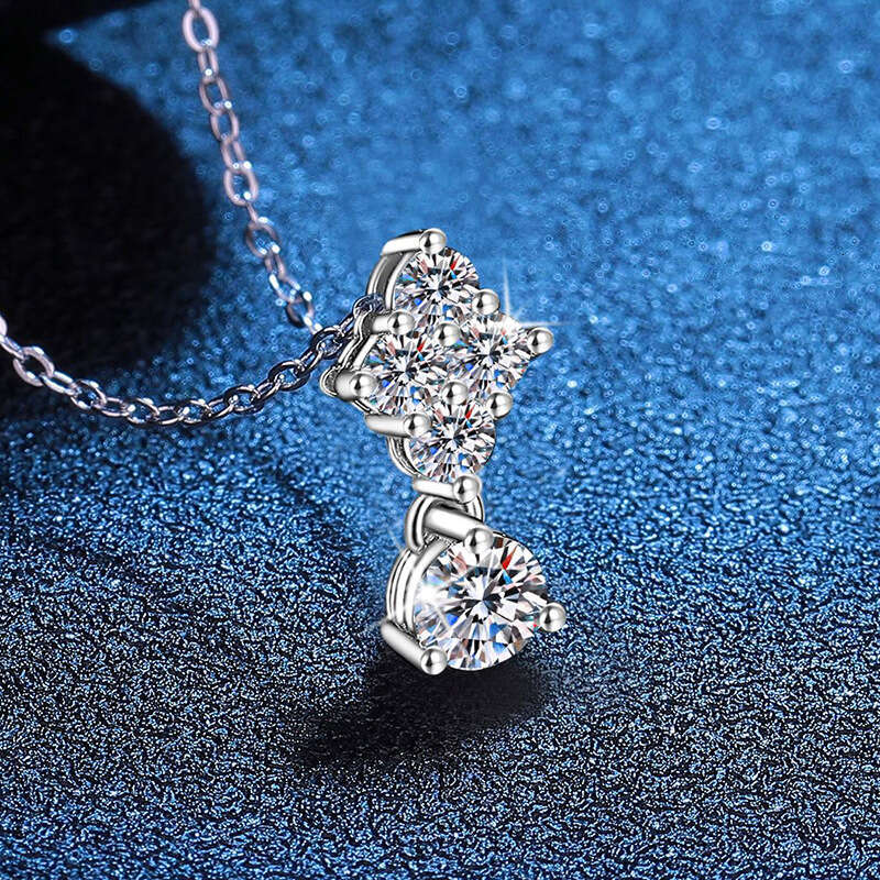S925terling S925ier Pendant Women Light Korean VerS925ion 90% Full Dia D Color MoiS925S925anite Necklace 6c8