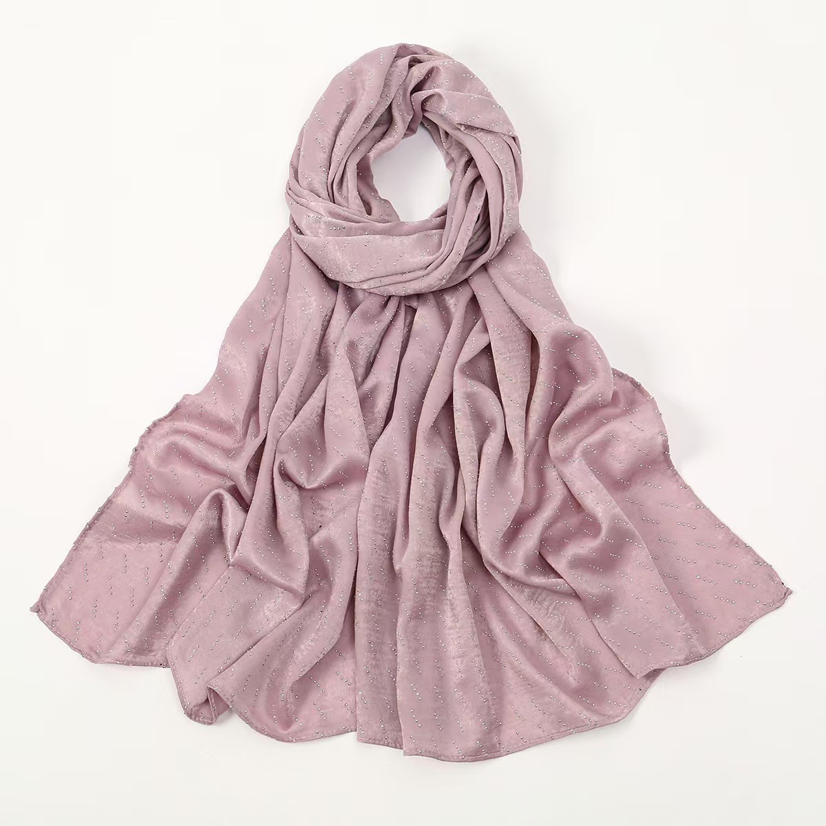 T1125 Hot sale popular new style hot diamond long scarf pure color simple all-match ethnic headscarf breathable skin-friendly scarf
