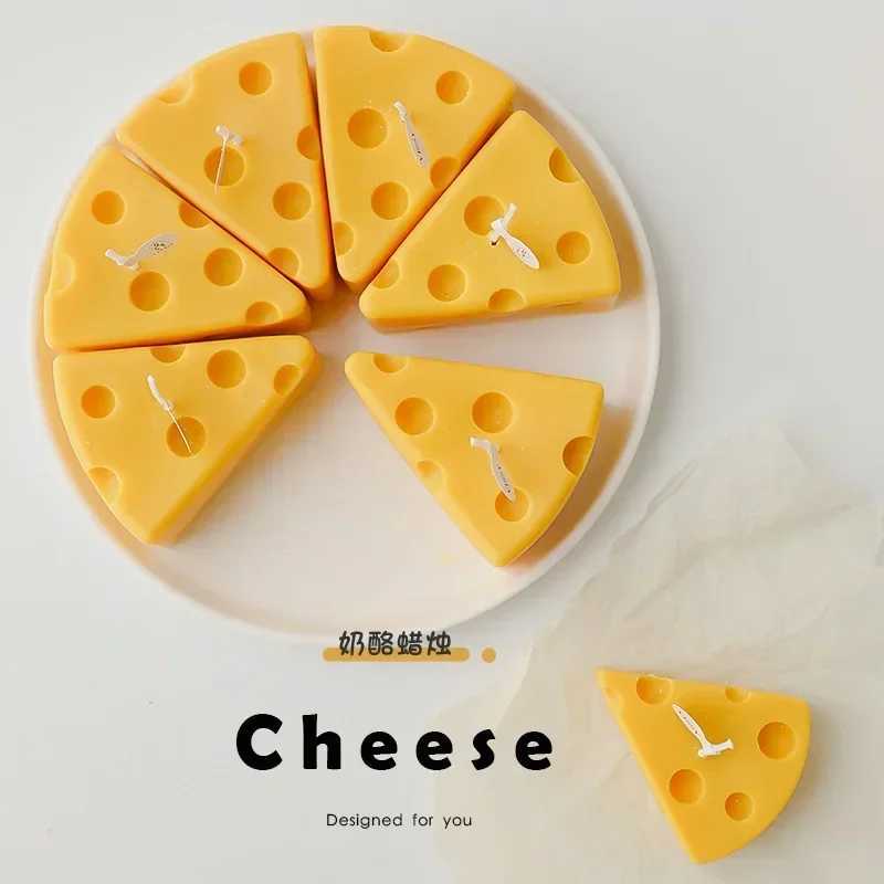 Cheese Shaped Scented Candles Yellow Cake Aromatherapy Candle Relaxing Birthday Gift Home Decoration Bedroom Ornament W250704