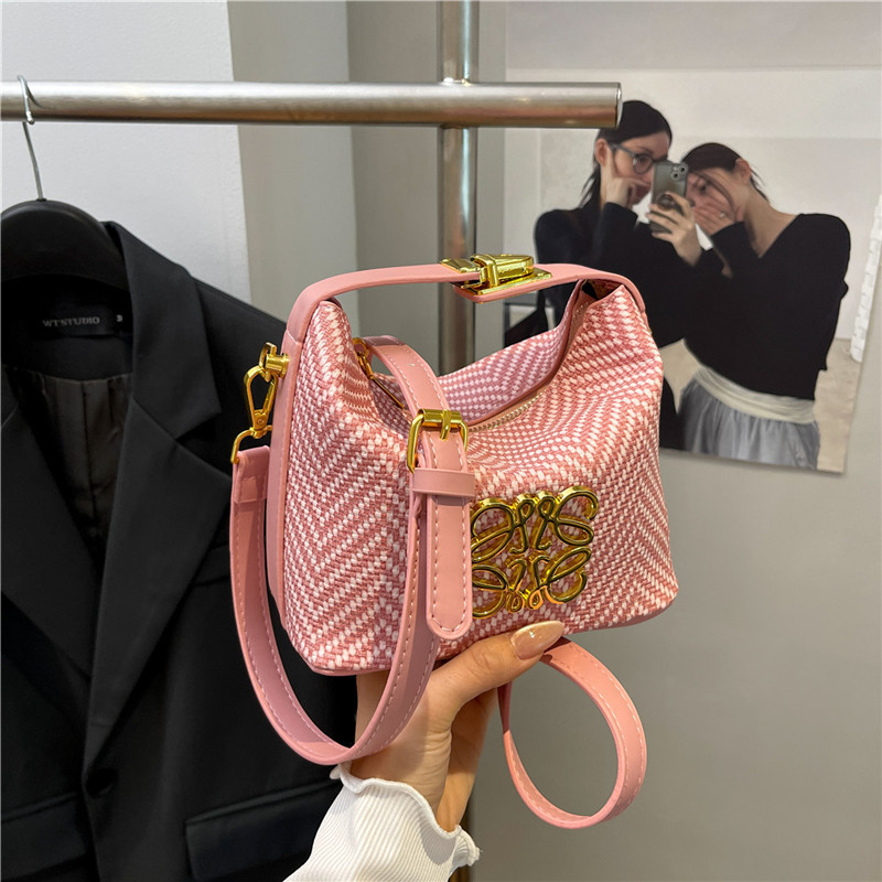 Elegant Simple Versatile Women's Bag-Solid Color Buckle Closure Shoulder Crossbody Handheld Purse