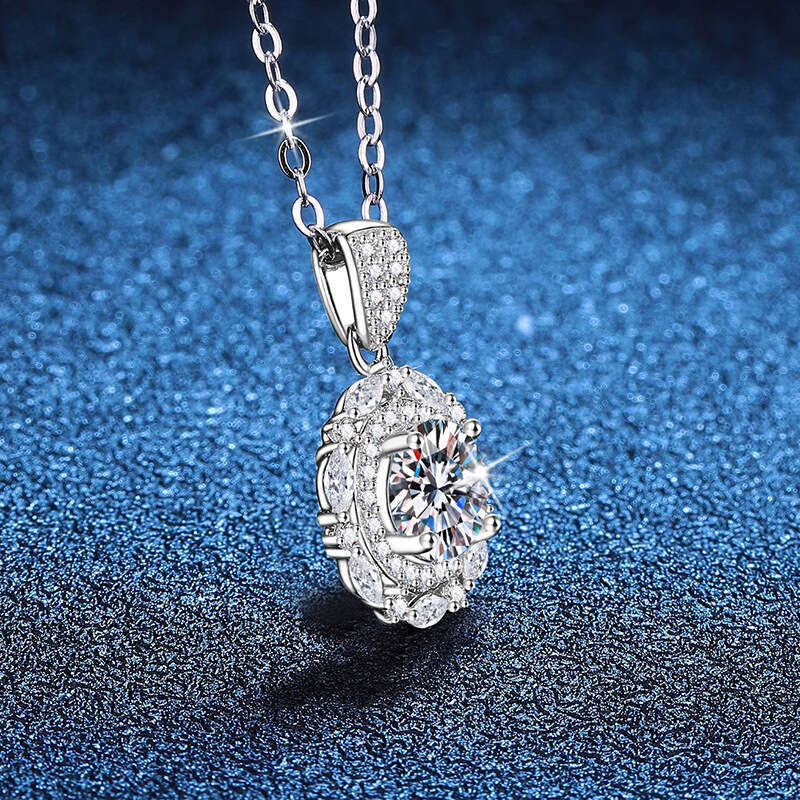 S925 Pure S925ier S925parkling S925tarry S925ky 1 caratS925 D Color MoiS925S925anite Necklace f93