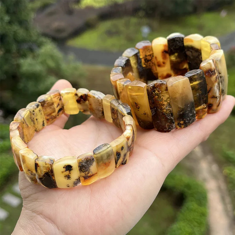 Natural Amber Bracelet Bangles for Unisex Gogerous Gift Genuine Bead Factory Baltic Stone Europe Amber Jewelry Gift Supplier 250628