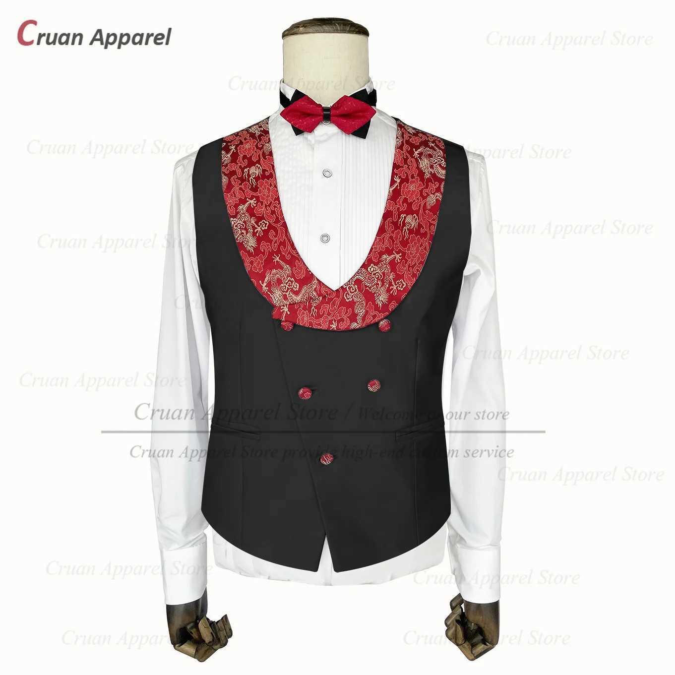 Wedding Party Prom Groomsman Luxury Tuxedos Floral Printing Men Suits Set 3 Pcs Fashion Banquet Tailor-made Male Trends Costumes X250704