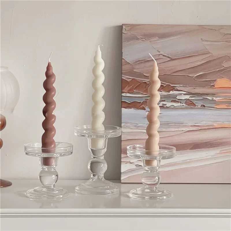 Twist Candles Sented Stick Candle and Candle Holders Ceramic Candle Stand Glass Tealight Candlestick Wholesale Candles W250704