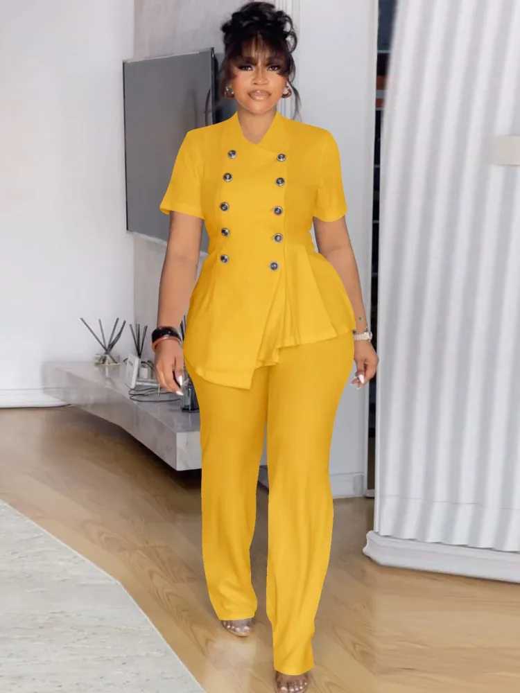 2 Piece Women Sets 2025 New Arrival Summer Autumn Matching Sets Two Pieces Sets Top And Wide Leg Pants Suits Outfits Clothing X250704