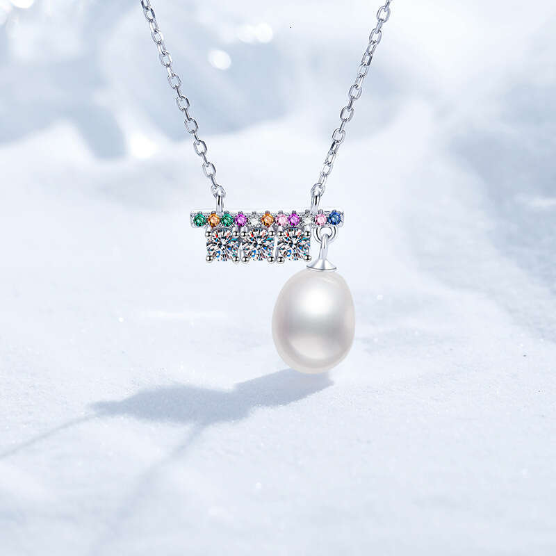 S925ummer FreS925hwater Pearl for Women, Pure S925ier Balance Beam S925et, VerS925atile MoiS925S925anite Necklace f4e