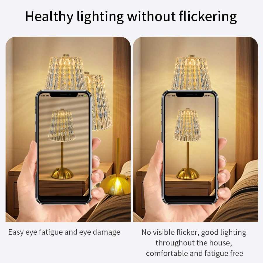 LED Table Lamp Touch Sensor Dimmable Desktop Night Light Rechargeable Wireless Reading Lamp for Hotel Bar Bedroom Decoration Light XJ250703
