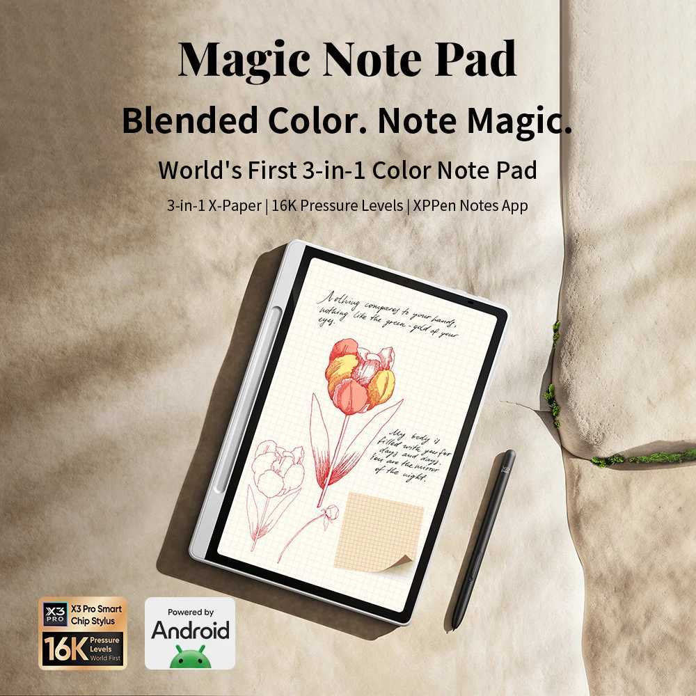 XPPen Magic Note Pad Android 14 Graphic Tablet Business Digital Writing Notebook Pad 3-in-1 Color Ink Paper E-book Reader X250704