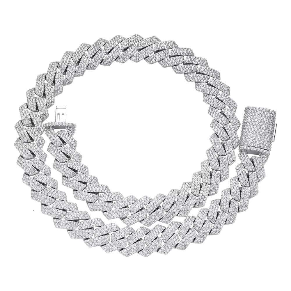 Hip Hop Boys Men VVS Moissanite Diamond Jewelry 14K 18K Gold Plated Rhodium 26mm 925 Sterling Silver Cuban Link Chain Necklaces