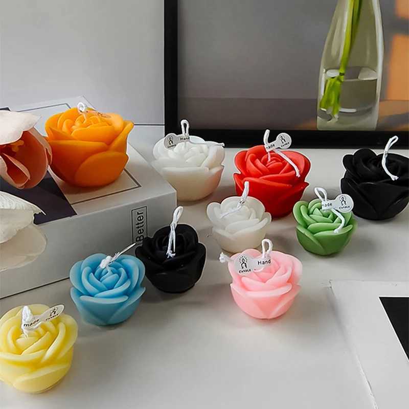 1pc Rose Flower Aromatherapy Candles for Home Decoration Lovely Scented Candle Photography Props Valentines Day Wedding Decor W250704