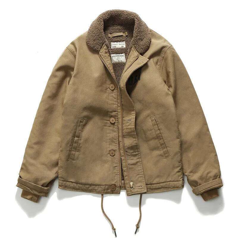 Cotton Padded Coat For Men Thickened Plush Tops Cashmere Jacket Outdoor Sport Climbing Hiking American Style Work N1 Deck Winter 250701