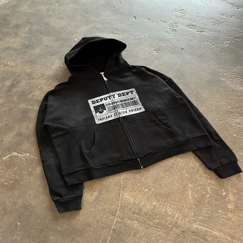 Y2K Fashion Hoodie Coat Printed Graphics Oversize Zipper Men Women Harajuku Hip Hop Gothic Casual Joker Jacket Sweatshirt 250704