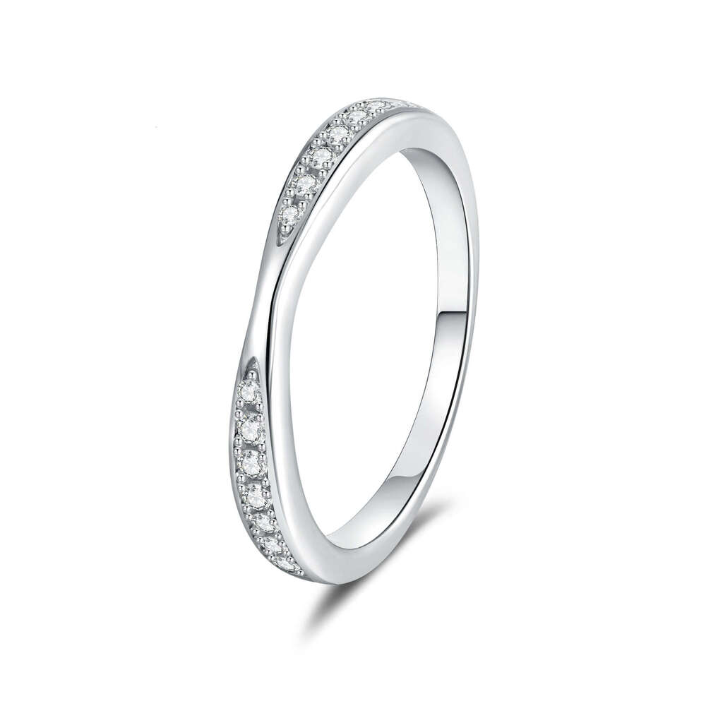S925 Pure S925ilver S925imple FaS925hion Korean S925tyle FreS925h Band MoiS925S925anite Ring for Women 61c