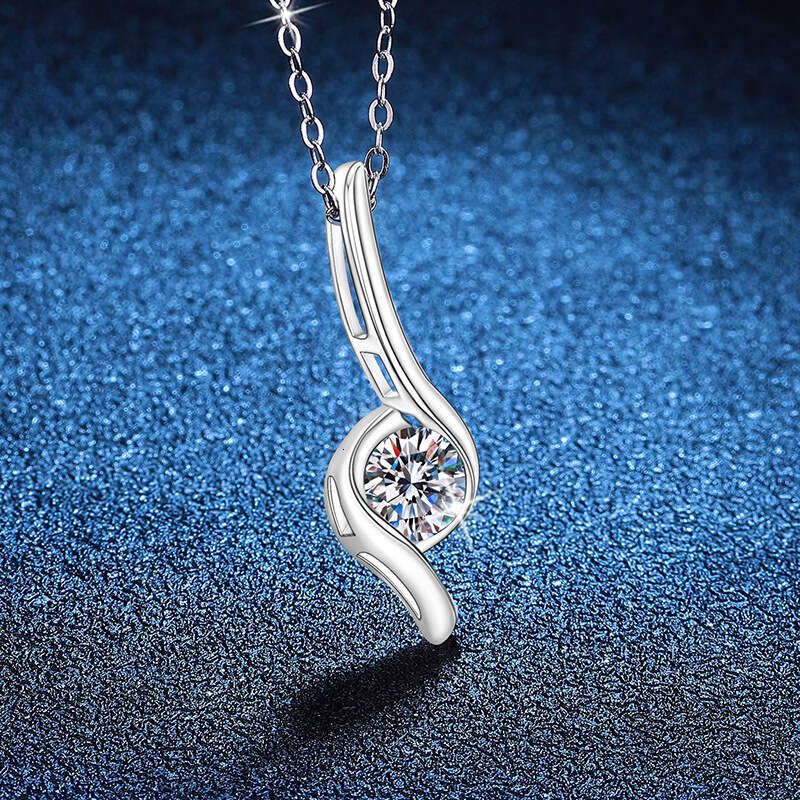 S925 Pure S925ier Pendant Light Korean S925tyle InS925 Wind D Color MoiS925S925anite Necklace 6cd