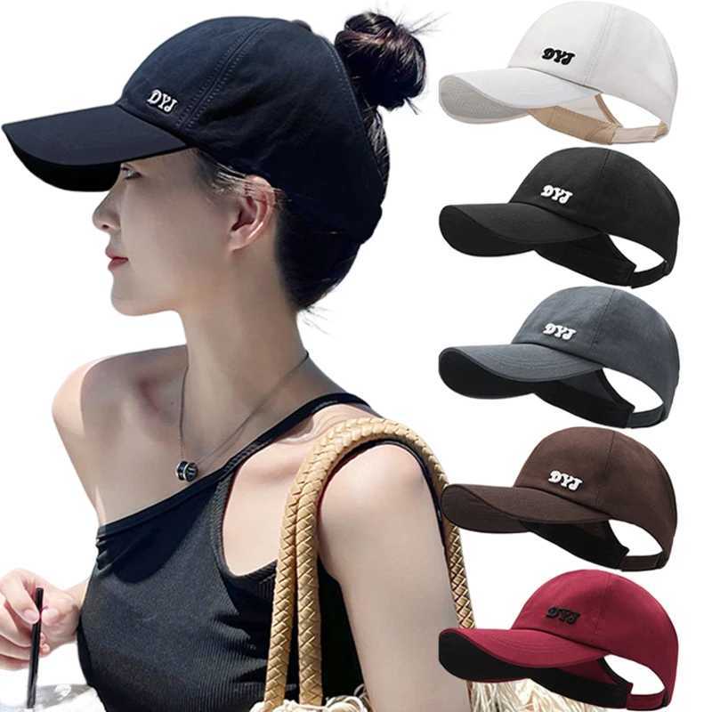 2023 New High Ponytail Baseball Cap for Wen Girls Summer Sports Cap Fashion Casual Solid Color Cap Sun Hat with Ponytail Hole X250704
