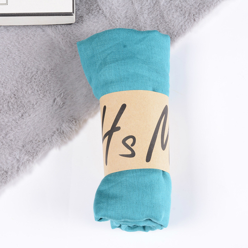 K1229 Cotton and linen scarf women's winter new ethnic style solid color shawl candy color pleated gauze scarf hijab silk scarf stall wholesale