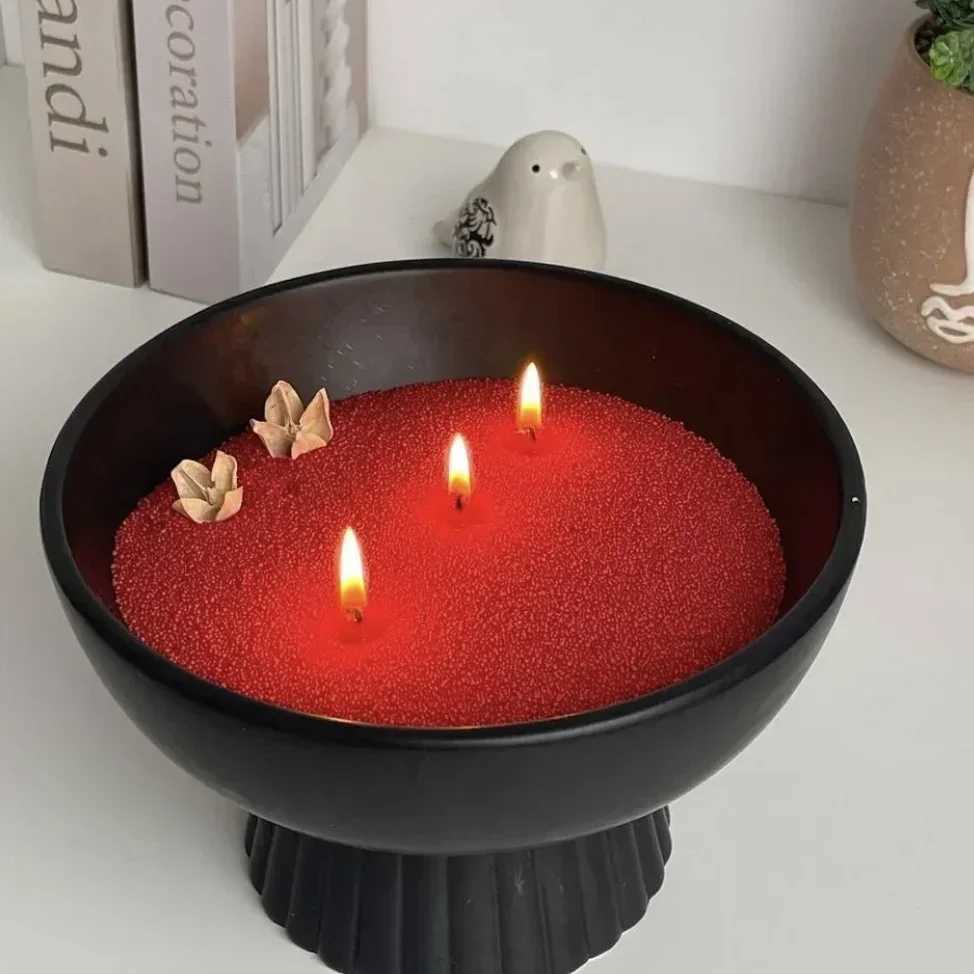 Multiple Colors Sand Candle DIY Set Reusable Pearled Candle High-capacity Floating Candles with Wooden Wicks Home Decor W250704