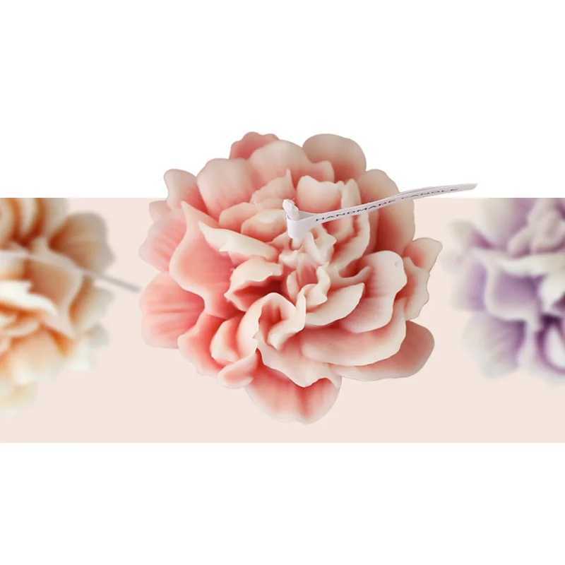 Carnation Flower-shaped Handmade Scented Candle Home Aromatherapy Ornaments Mothers Day Girls Hand Gift Party Decor W250704