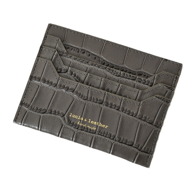 Free Shipping Designer Bag New High-end Ultra-thin One-piece Card Holder For Women Crocodile Pattern Genuine Leather Texture Driver's License Car