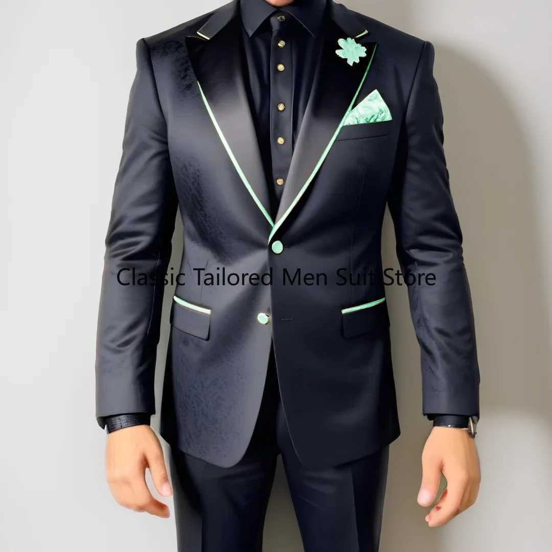 Mens Slim-Fit 2-Piece Wedding Tuxedo Suit Jacket Pants Male Grooming XS-5XL X250704