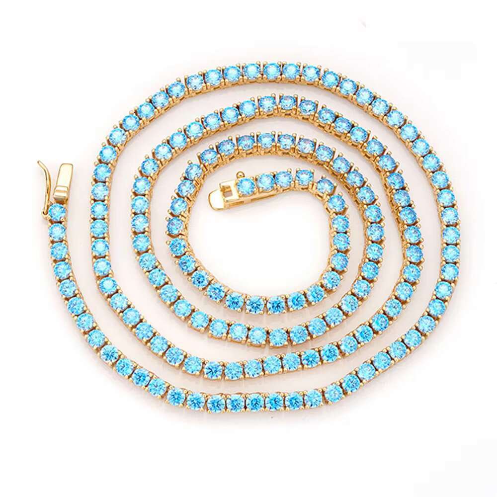 Hip Hop Classic Jewelry Rose Gold Plated Vvs Iced Out VVS Moissanite Diamond 925 Sterling Silver Tennis Chain Necklace